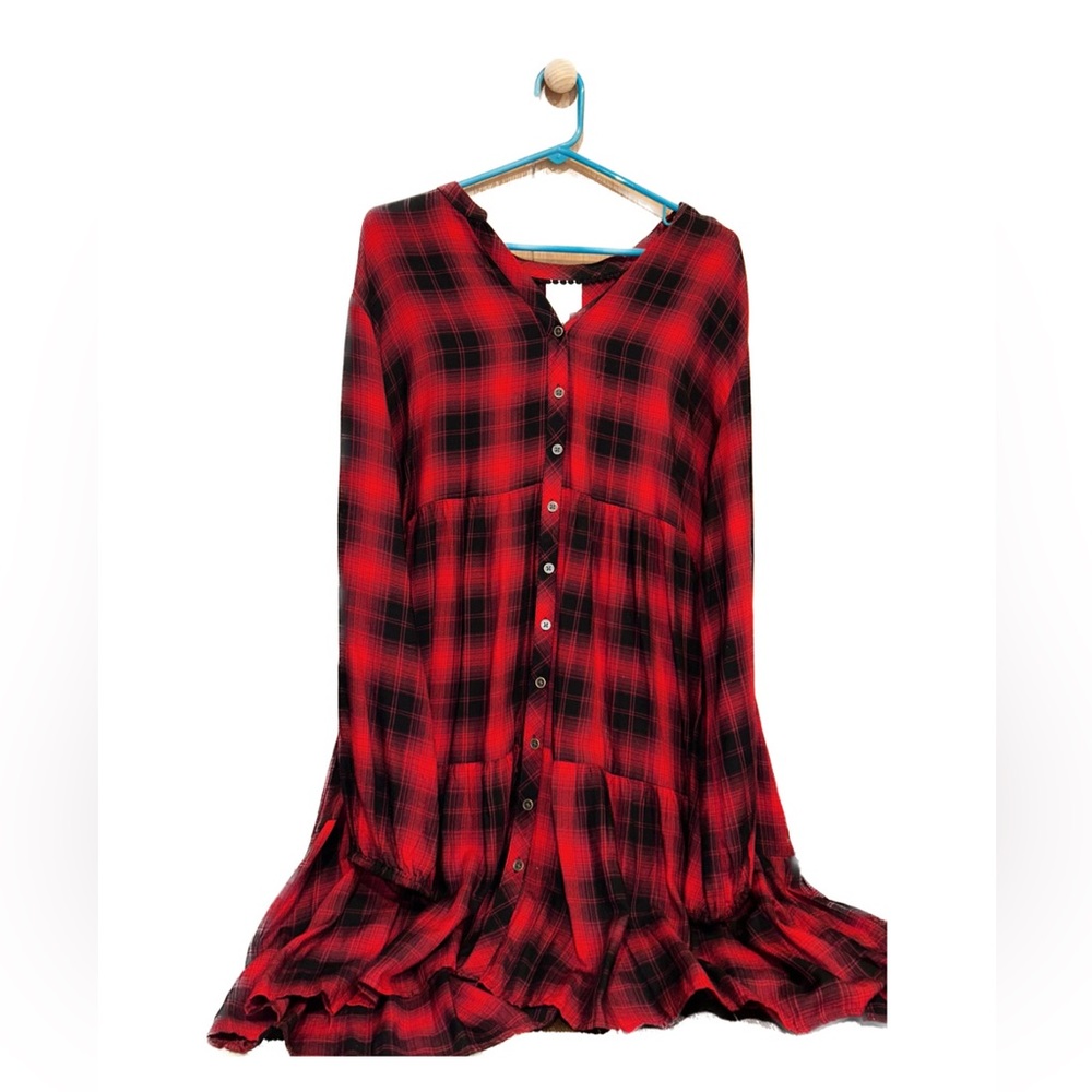 Knox Rose Red Plaid Midi Dress